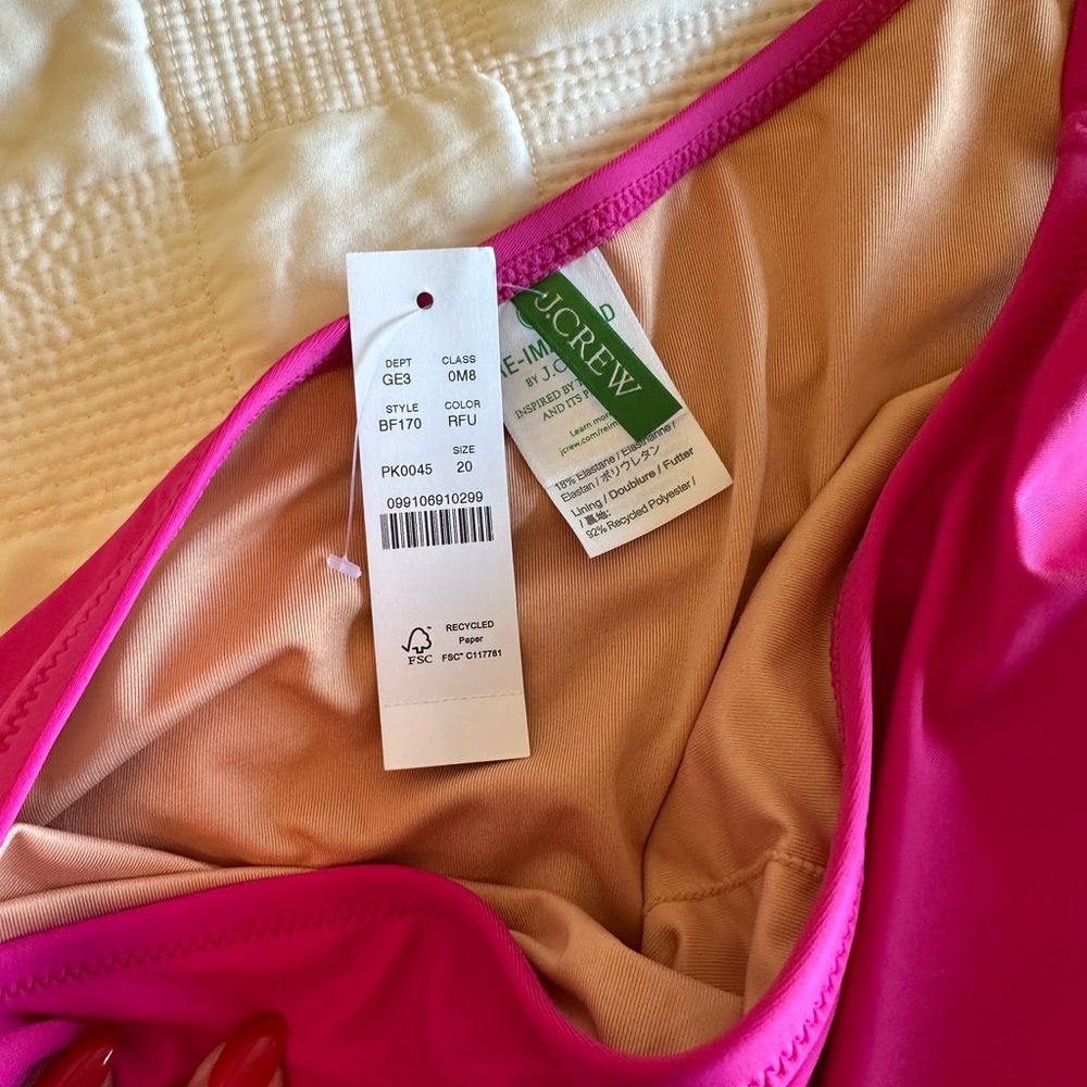 JCrew Pink One-Shoulder Swimsuit - Picture 3 of 3